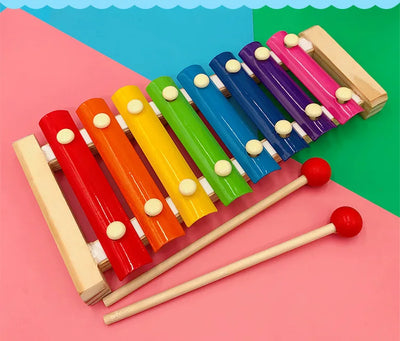 Fidtoy Wooden Xylophone Toy for Kids 3+ Montessori Musical Instrument