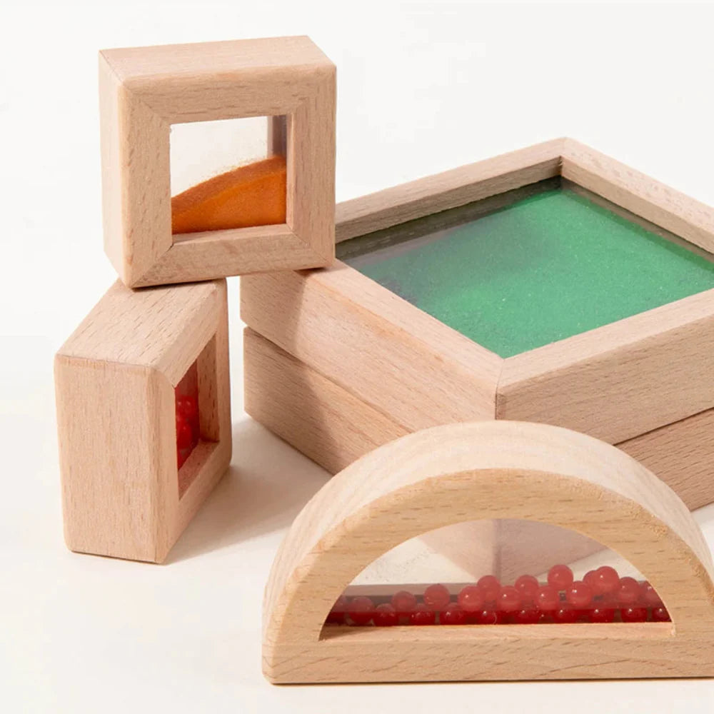 Fidtoy Blocs sensoriels transparents en acrylique | Jouet éducatif et de construction STEM pour les tout-petits de 3 ans et plus