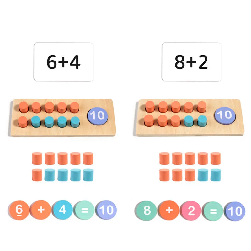 Fidtoy Ten Frame Math Game Montessori Number Learning Toy