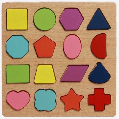 Rompecabezas de madera 3D Montessori para niños con formas de alfabeto y números