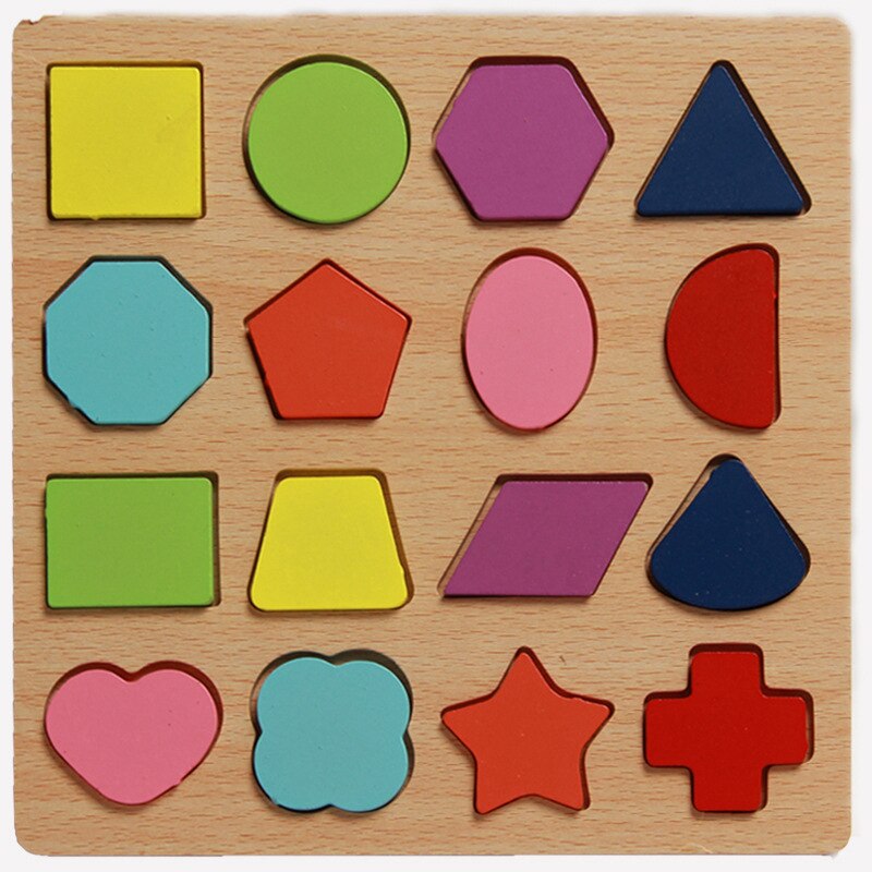 Rompecabezas de madera 3D Montessori para niños con formas de alfabeto y números