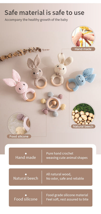 Juguete sensorial para bebés Fidtoy SnuggleBud Sonajero y mordedor