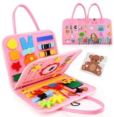 Fidtoy Busy Board para Niños Pequeños – Tablero de Actividades Sensoriales Portátil para Viajes y Aprendizaje