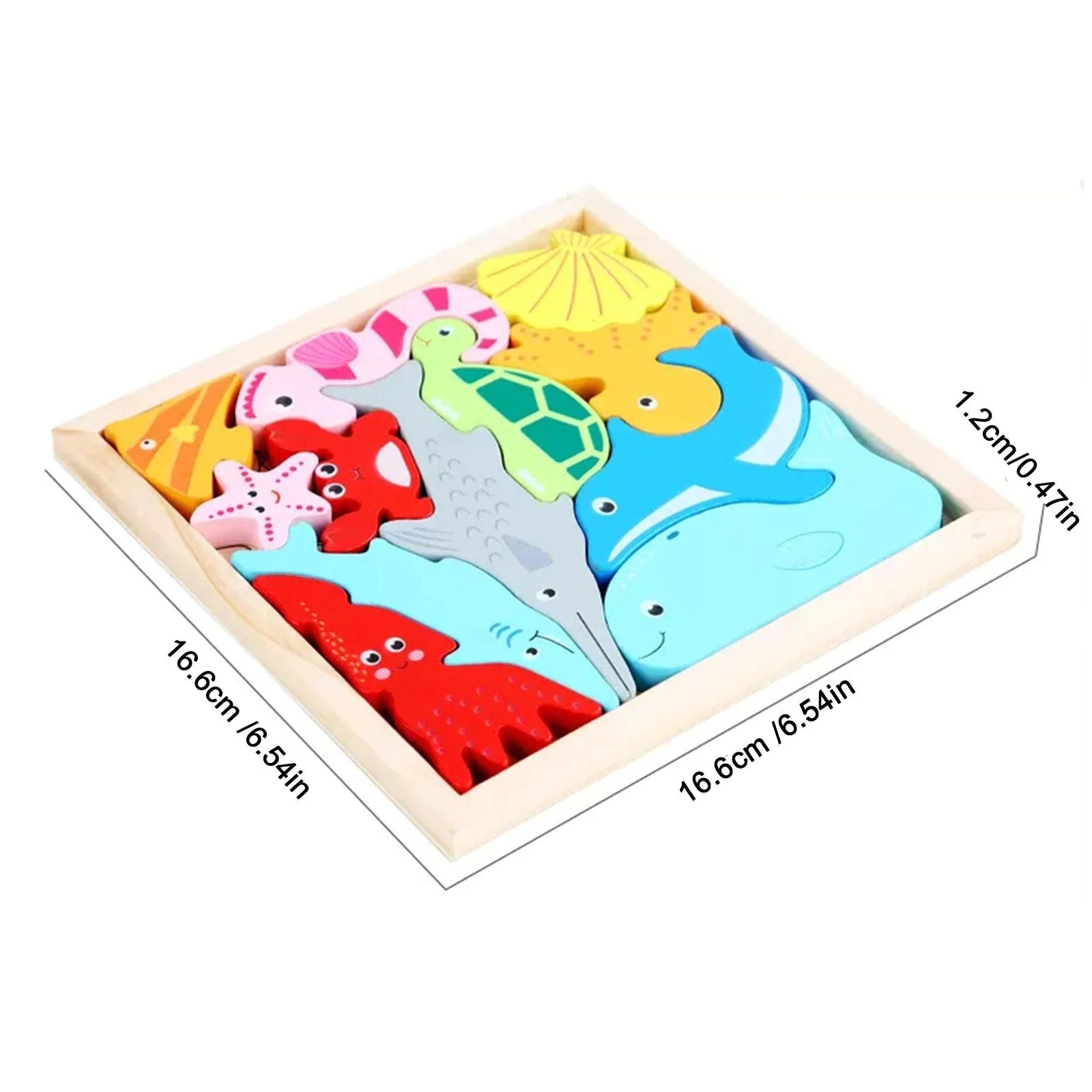 Ensemble de blocs en bois puzzle animal carré