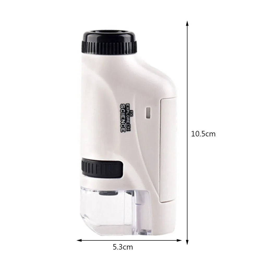 Fidtoy Microscopio de Bolsillo para Niños 60X 120X Juguete Educativo de Ciencia STEM Portátil