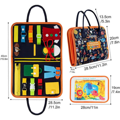 Fidtoy Busy Board para Niños Pequeños – Tablero de Actividades Sensoriales Portátil para Viajes y Aprendizaje