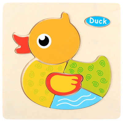 Set de Puzles Montessori de Madera con Dibujos Animados #1