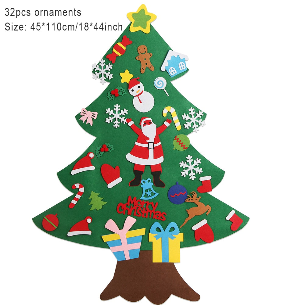 Fidtoy Felt Christmas Tree Set for Kids – DIY Holiday Ornaments, Interactive Toddler Gift