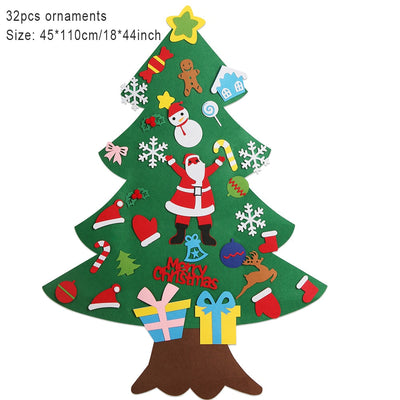 Fidtoy Felt Christmas Tree Set for Kids – DIY Holiday Ornaments, Interactive Toddler Gift