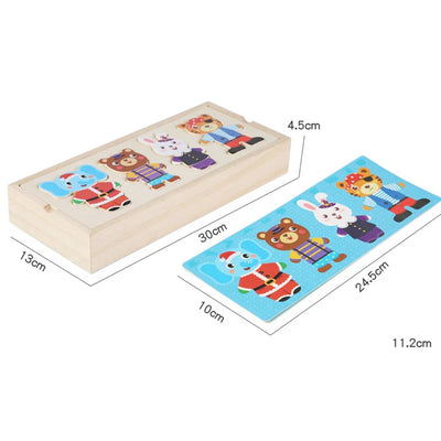 Rompecabezas de madera Montessori con animales para niños - Juguete educativo para bebés y niños