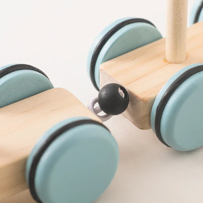 Fidtoy Pull Along Wooden Toy for Toddlers Educational Car 1+