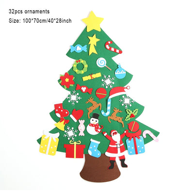 Fidtoy Felt Christmas Tree Set for Kids – DIY Holiday Ornaments, Interactive Toddler Gift