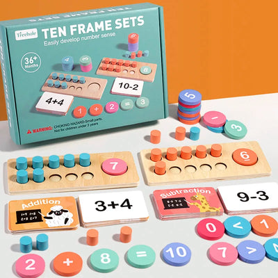 Fidtoy Ten Frame Math Game Montessori Number Learning Toy