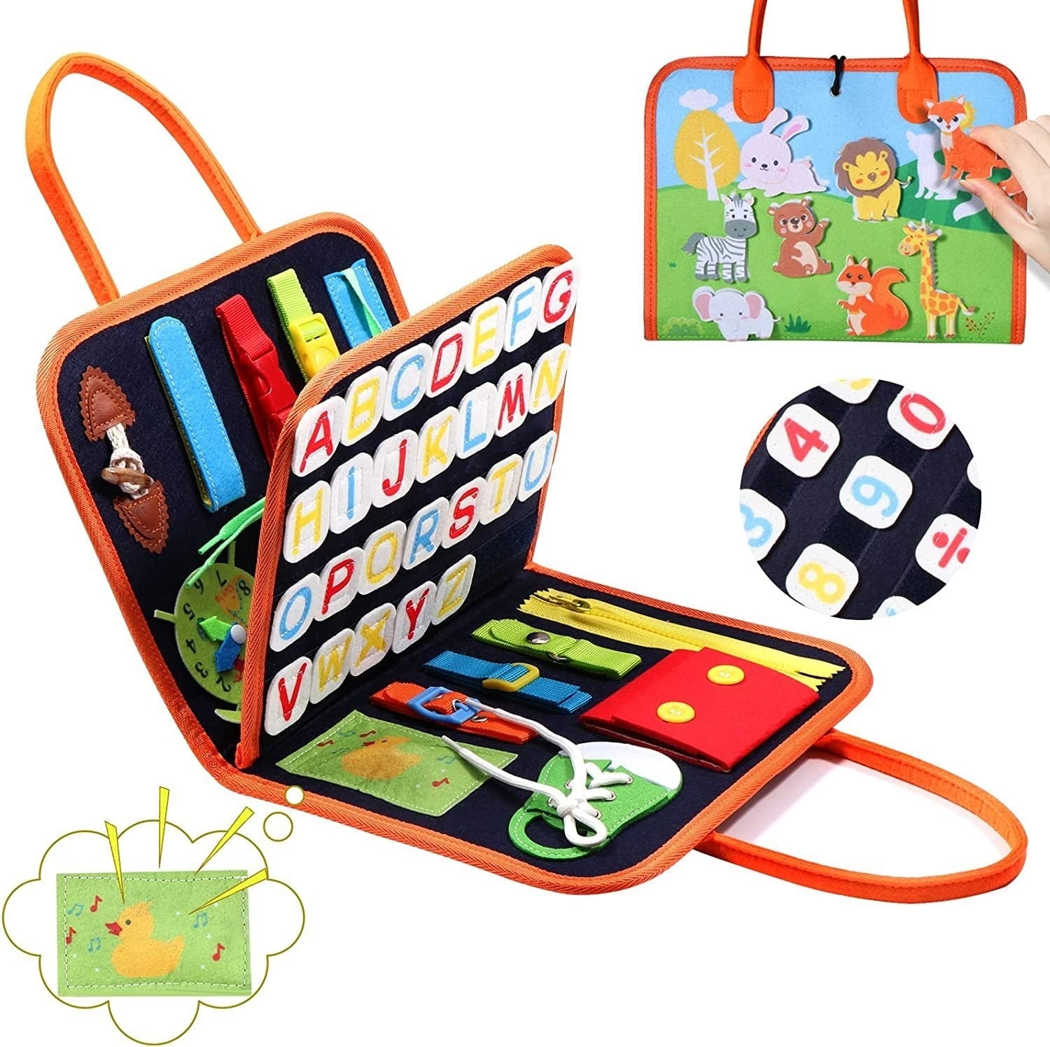Fidtoy Busy Board para Niños Pequeños – Tablero de Actividades Sensoriales Portátil para Viajes y Aprendizaje