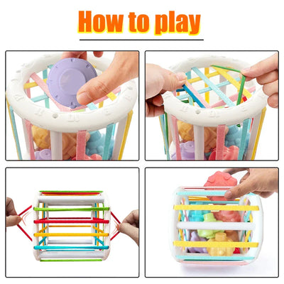 Fidtoy Shape Sorter Toy Montessori Sensory Learning Cube