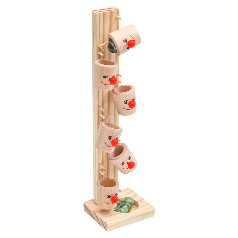 Fidtoy Wooden Marble Cup Slider - Fun & Educational Toy for Kids