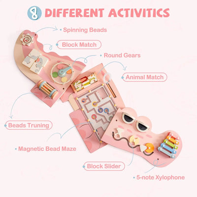 Fidtoy Robotime Busy Board montado en la pared - Juguete Montessori interactivo para niños