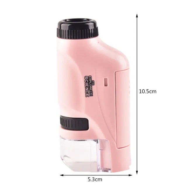 Fidtoy Microscopio de Bolsillo para Niños 60X 120X Juguete Educativo de Ciencia STEM Portátil