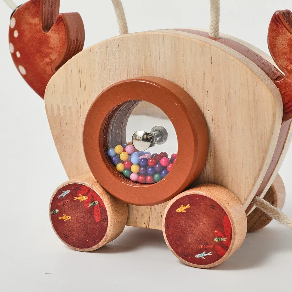 Crab Pull Toy™ – Spelen & Leren – Houten Krab