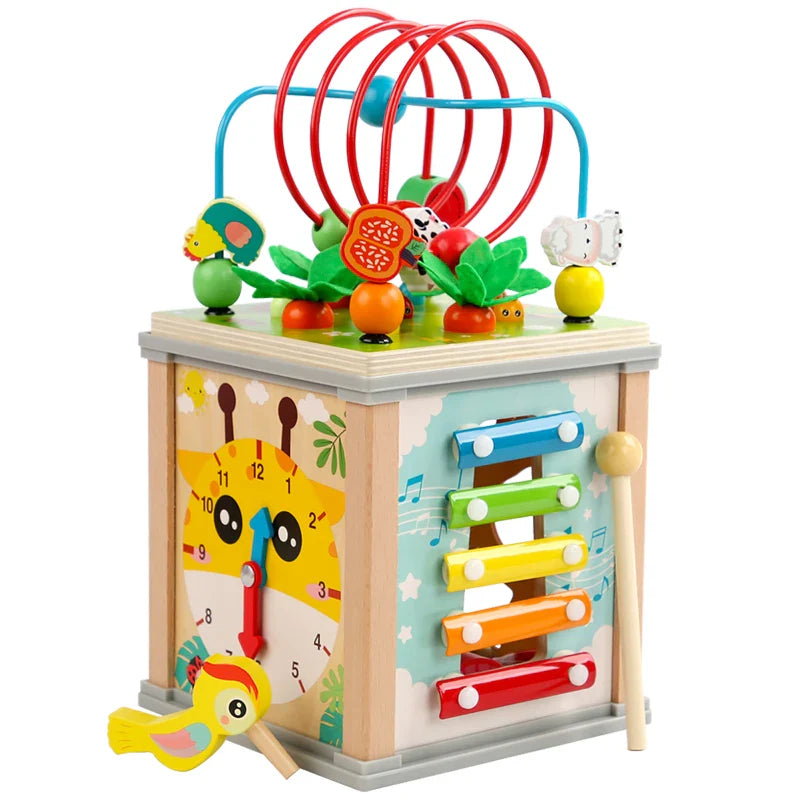 Fidtoy Boîte à trésors à perles multifonction Jouet d'activité Montessori