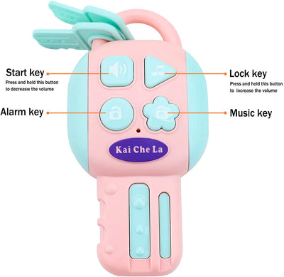 Volante de juguete Fidtoy para niños simulador de conducción – Juguete para asiento de coche con llave interactiva, luces y sonidos