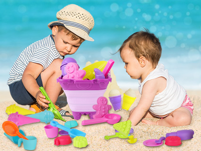 33PCS Jouets de Plage Outils à Crème Glacée Jouets de Jardin Extérieur Jouets de Bain pour Bébé