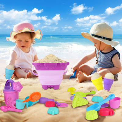 33PCS Jouets de Plage Outils à Crème Glacée Jouets de Jardin Extérieur Jouets de Bain pour Bébé