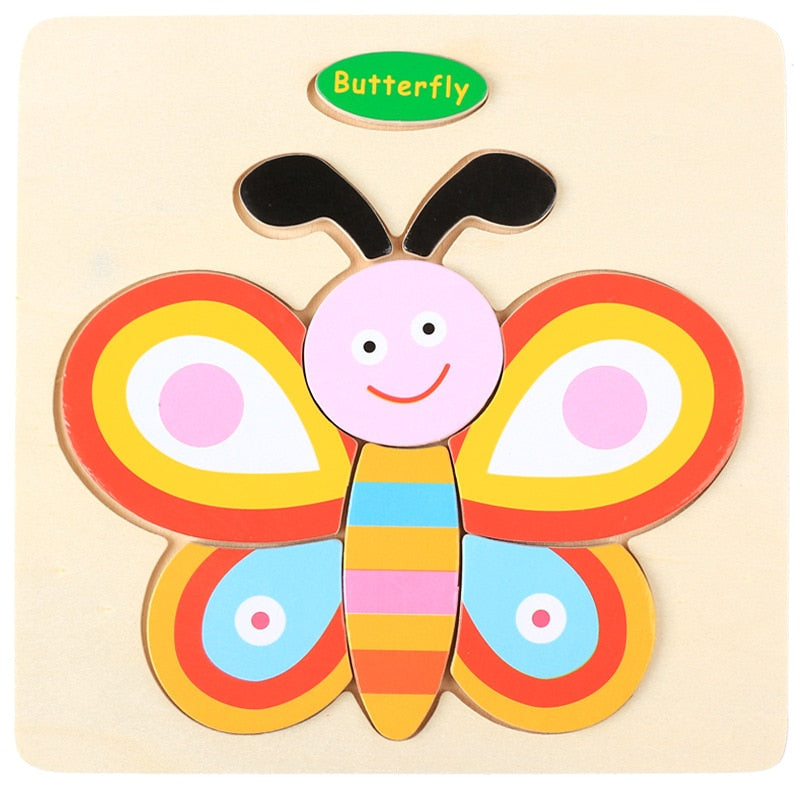 Set de Puzles Montessori de Madera con Dibujos Animados #2