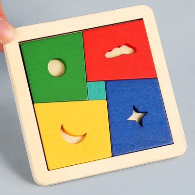 Rompecabezas de madera hexagonal Tangram para niños