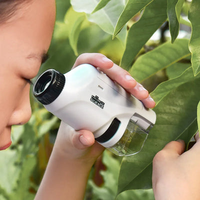 Fidtoy Microscopio de Bolsillo para Niños 60X 120X Juguete Educativo de Ciencia STEM Portátil