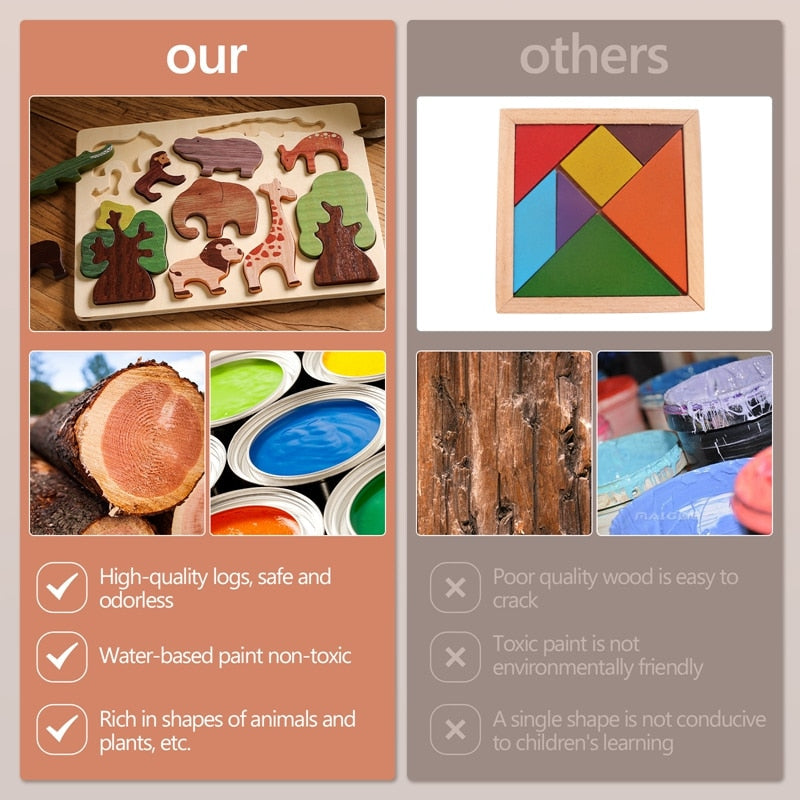 Puzzle Montessori La Forêt en bois