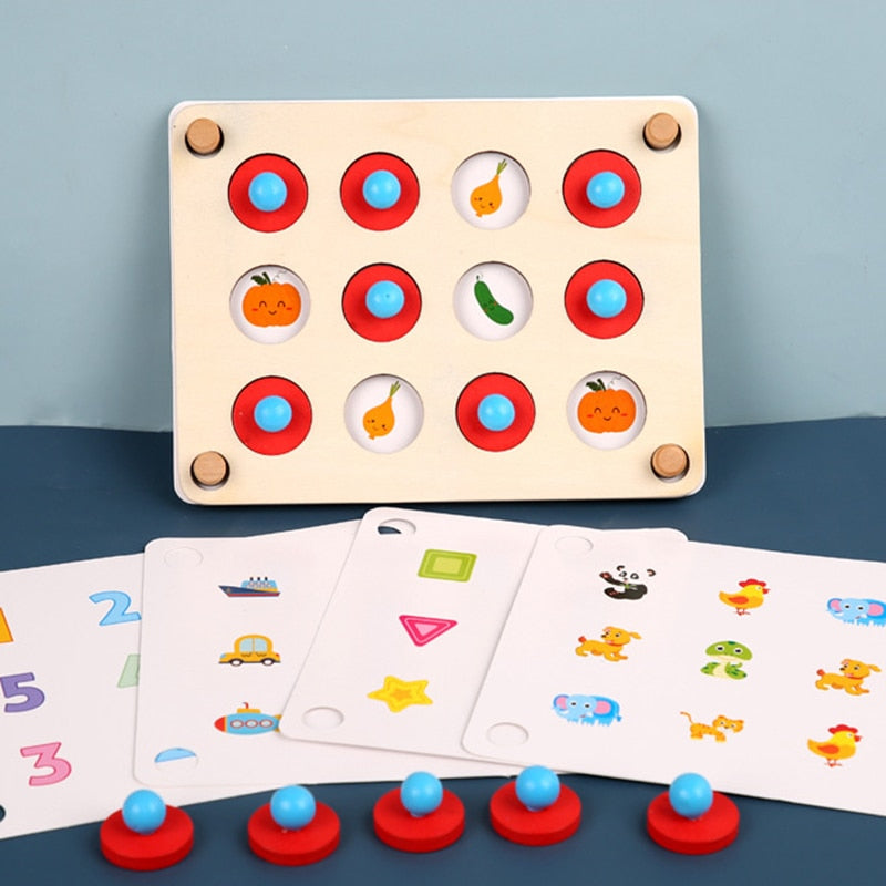 Wooden Match Fruit Animals Interactive Toy