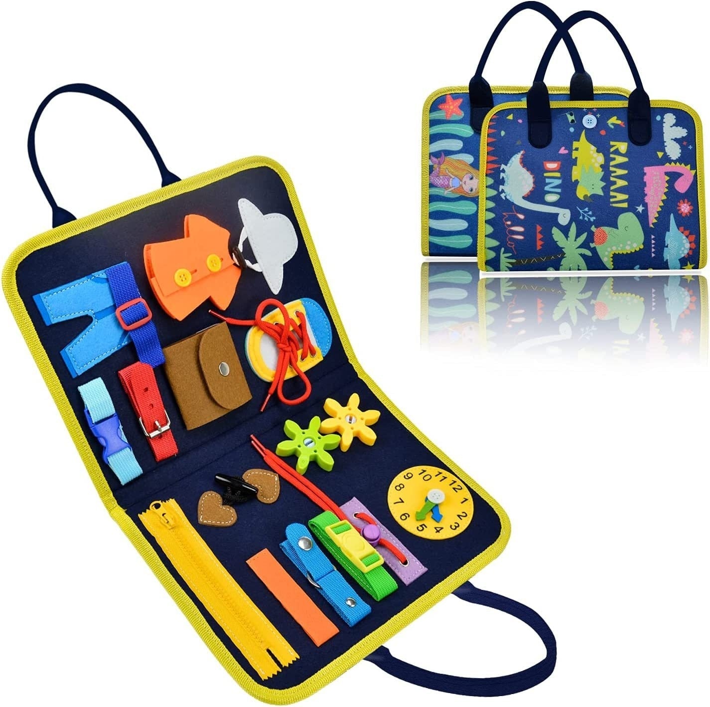 Fidtoy Busy Board para Niños Pequeños – Tablero de Actividades Sensoriales Portátil para Viajes y Aprendizaje