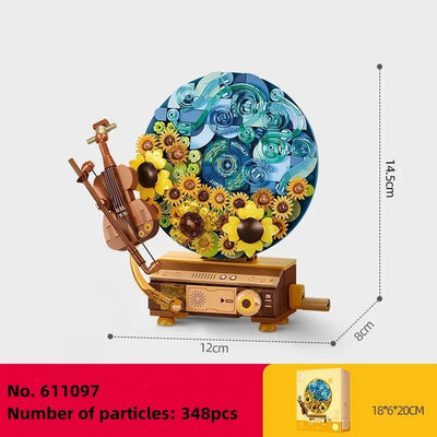 Fidtoy Flower Music Box Building Set – 339 PCS Creative Block Toy for Kids 6+
