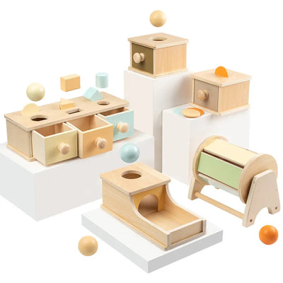 Fidtoy Colorful Wooden Building Blocks Toy for Toddlers