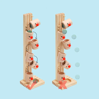 Fidtoy Wooden Marble Cup Slider - Fun & Educational Toy for Kids