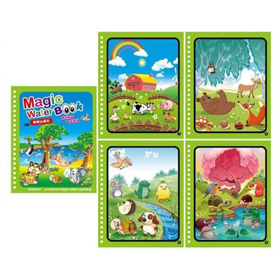 Fidtoy Aqua Doodle Water Coloring Book – Mess Free Reusable Drawing Book for Kids Travel & Quiet Play