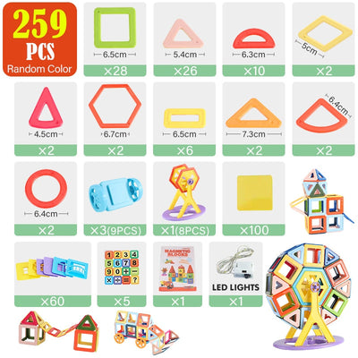 Kit de construcción magnético con hasta 377 piezas