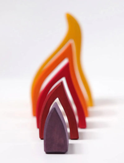 Juguete de apilamiento de madera Fidtoy Fire Rainbow Toys