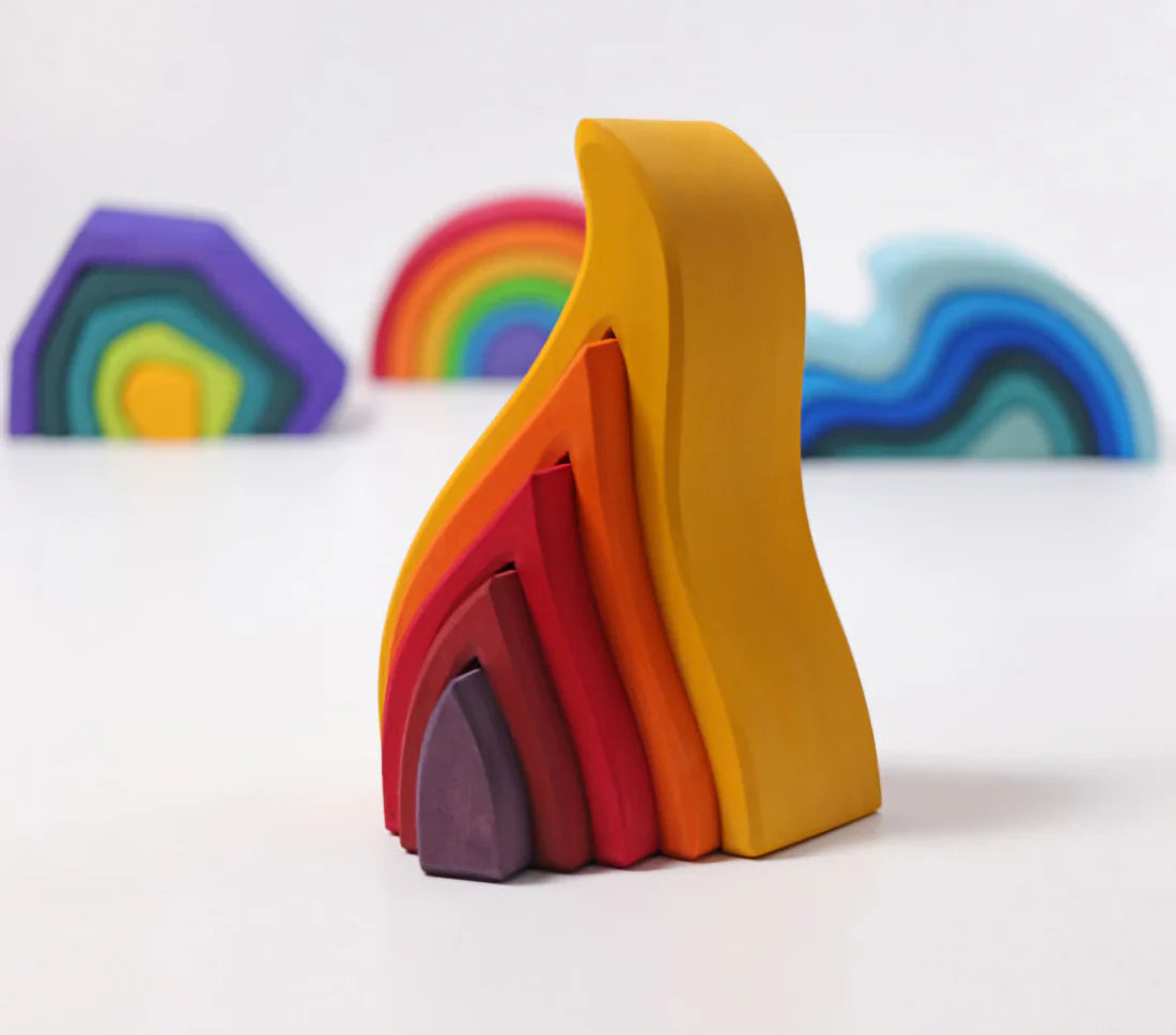Fidtoy Fire Rainbow Toys Jouet à empiler en bois
