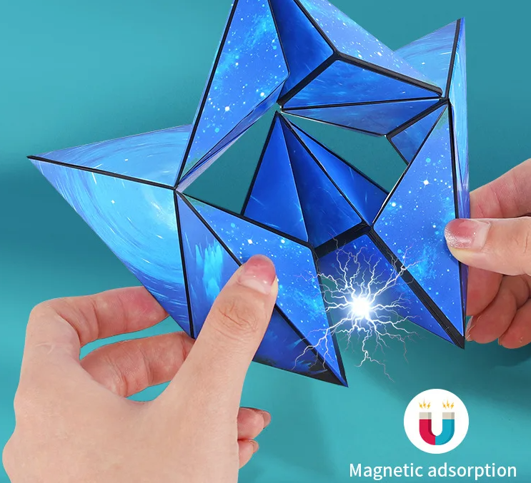 Fidtoy Montessori Magnetic Magic Shapeshifting Cube – STEM Creative Toy for Kids 4+