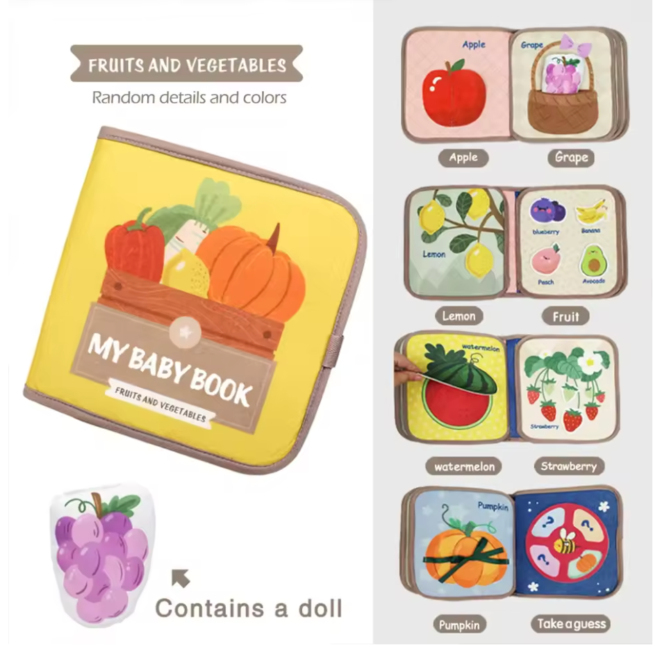 Libro interactivo de actividades Montessori Fidtoy Stick & Learn para niños pequeños de 1 a 4 años