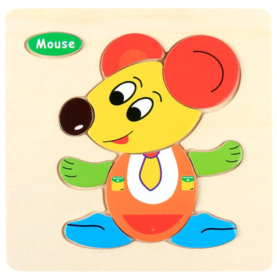 Set de Puzles Montessori de Madera con Dibujos Animados #2