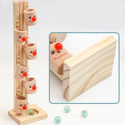 Fidtoy Wooden Marble Cup Slider - Fun & Educational Toy for Kids