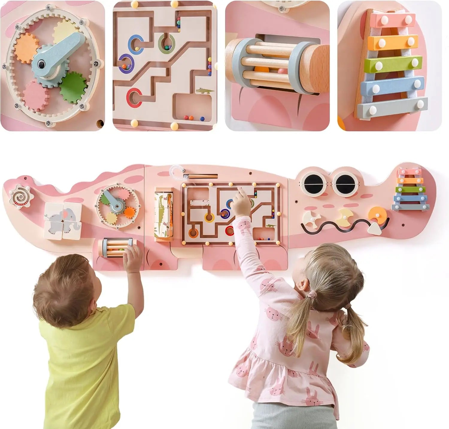 Fidtoy Robotime Busy Board montado en la pared - Juguete Montessori interactivo para niños