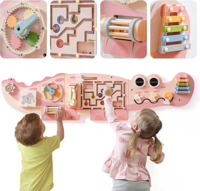 Fidtoy Robotime Busy Board montado en la pared - Juguete Montessori interactivo para niños