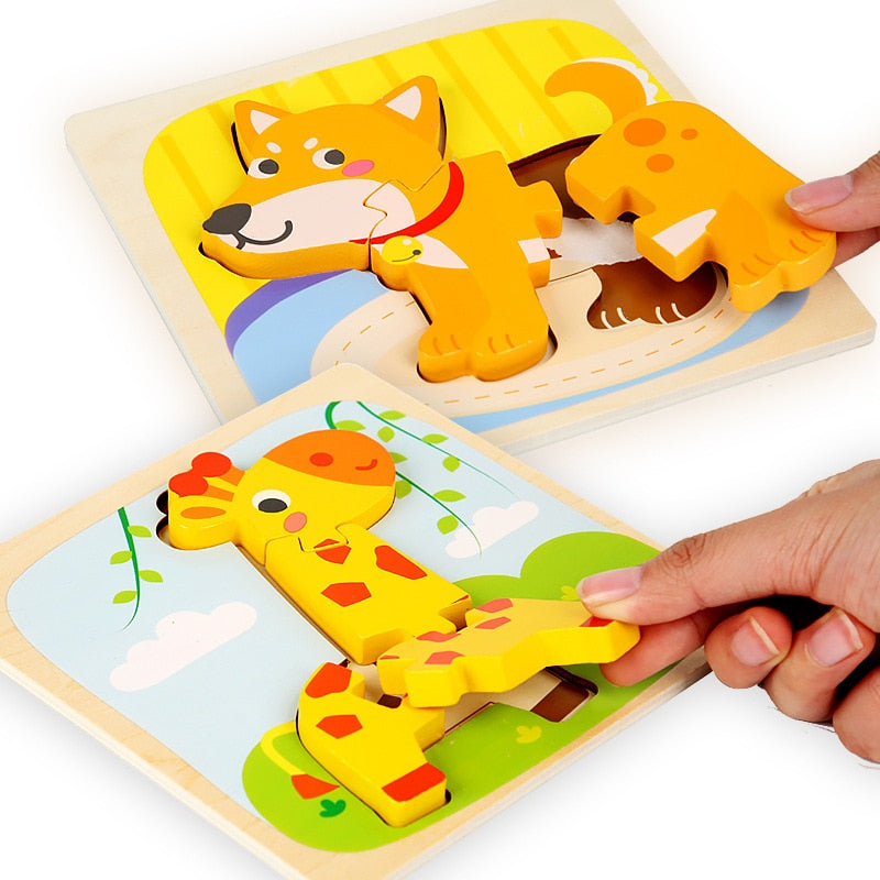Rompecabezas de madera Montessori para bebés de 1, 2, 3+ años