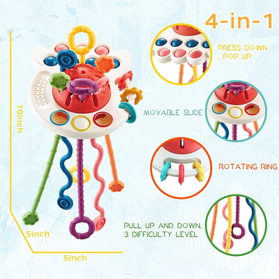 Juguete de dentición de silicona Montessori sensorial ovni