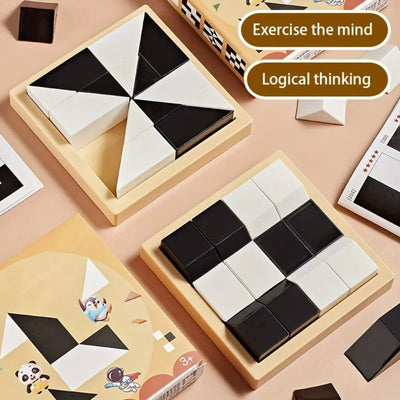 Fidtoy Logic Puzzle Game for Kids STEM Learning 120 Challenge Cards for Focus, Creativity and Problem Solving