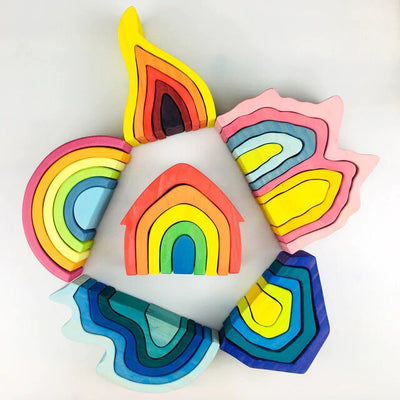 Fidtoy Earth Rainbow Toys Wooden Stacking Toy